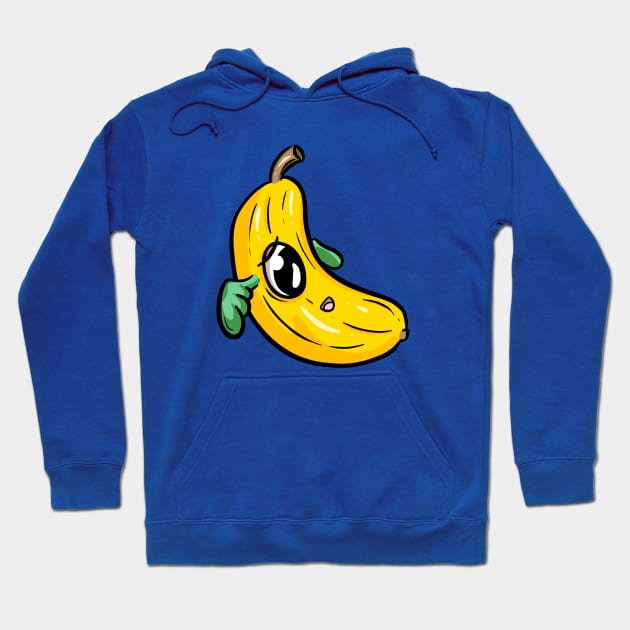 Cartoon Banana Fruit With Wings Hoodie by Squeeb Creative